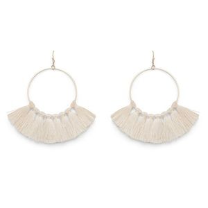 Wilde Carnation Hoops in Ecru